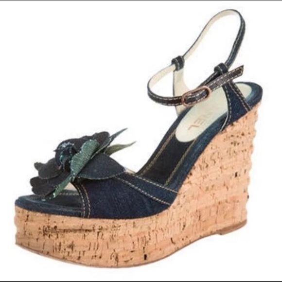 COPY - Chanel Wedges Heels Sandals - Picture 1 of 9